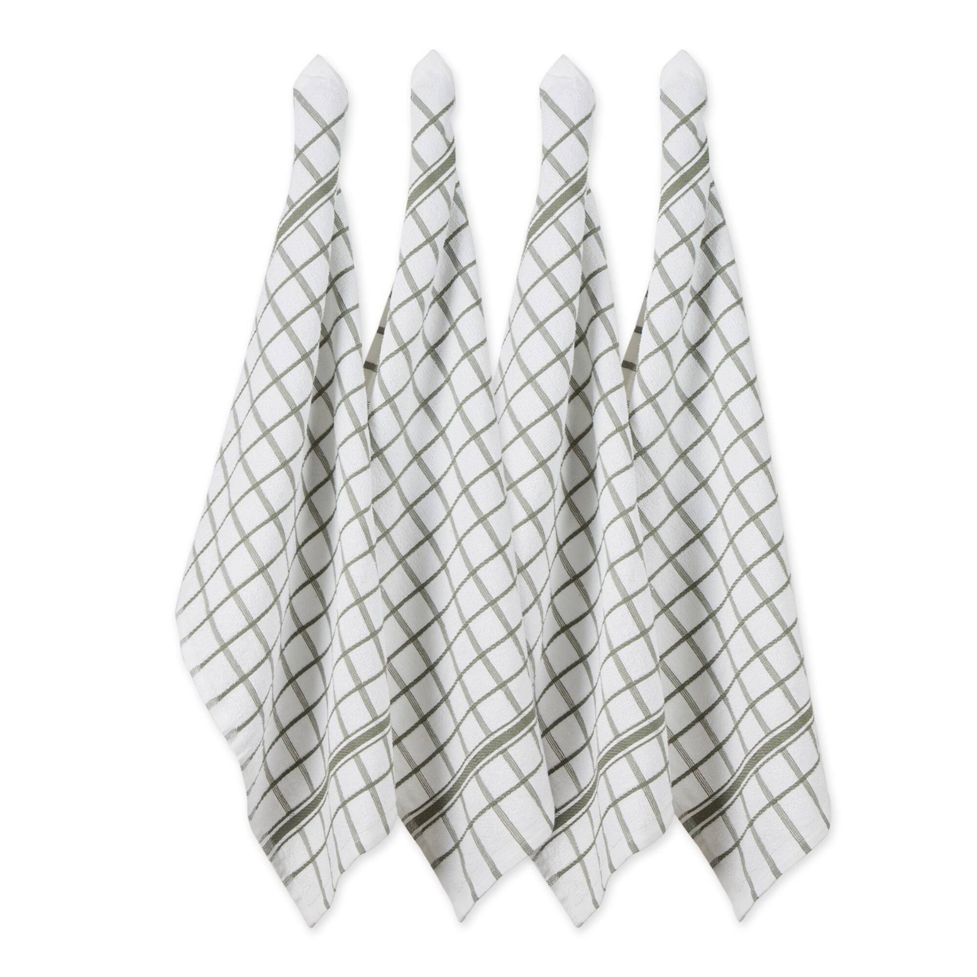 DII® Artichoke Windowpane Terry Dishtowels, 4ct.